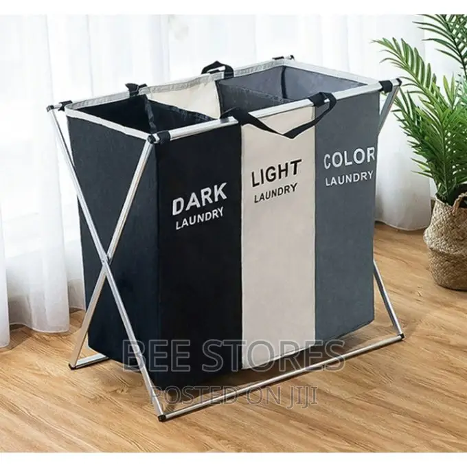 Unique Laundry Bag 3 Sections For Dark And Light Laundry
