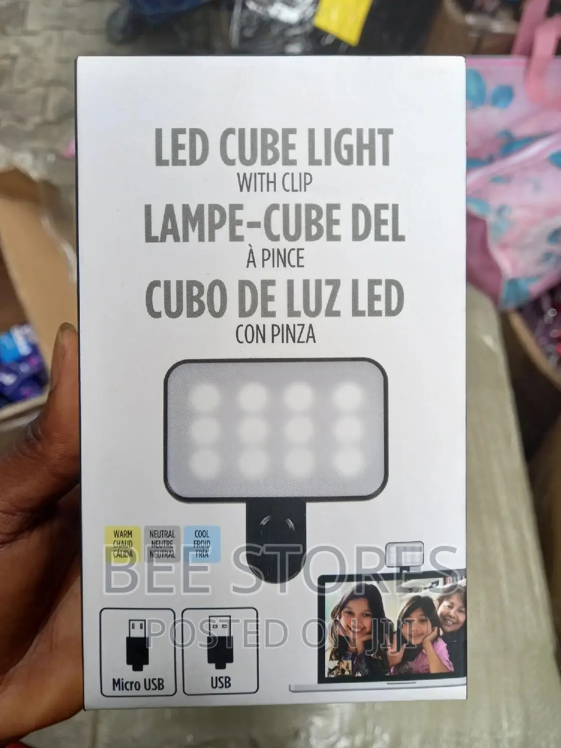 Rechargeable Led Cube Influencer Light With Clip