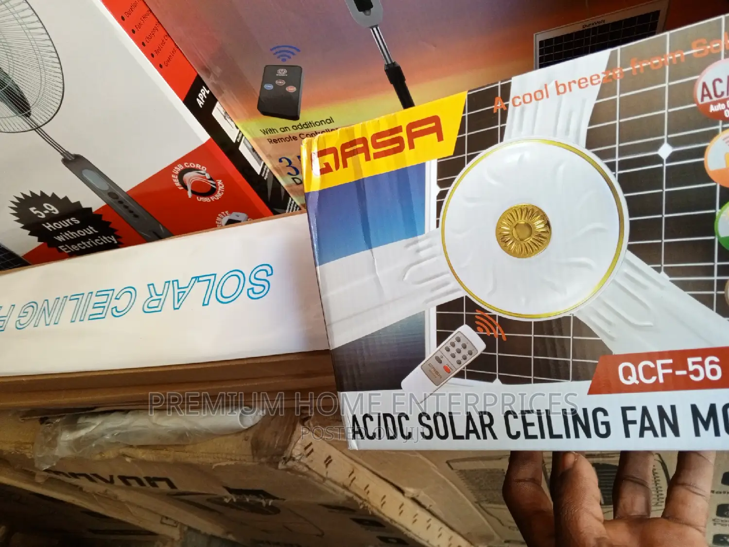 Qasa Solar Fan With Remote Control QCF-56 Acdc