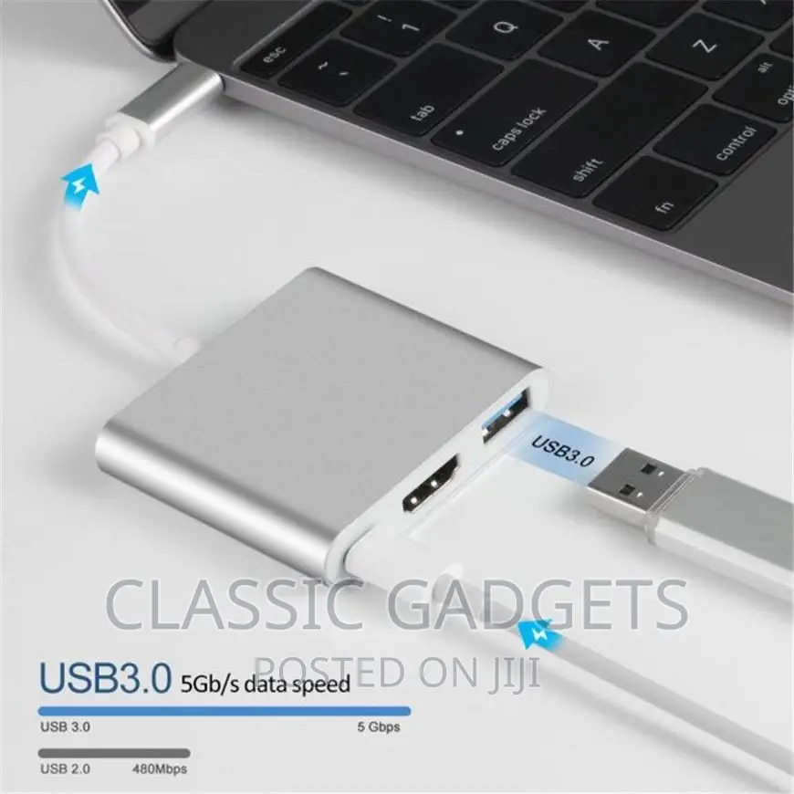 3 in 1 Typec to HD Mi HDTV USB3.0 Type C Hub for Macbook PRO