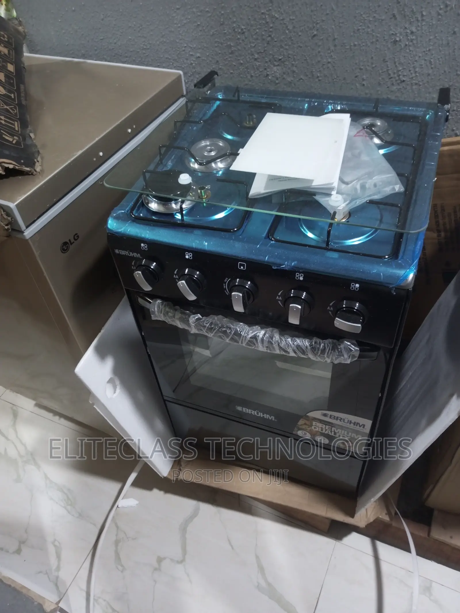 Easy to Clean 4 Burner Bruhm Gas Cooker BGC-55401b