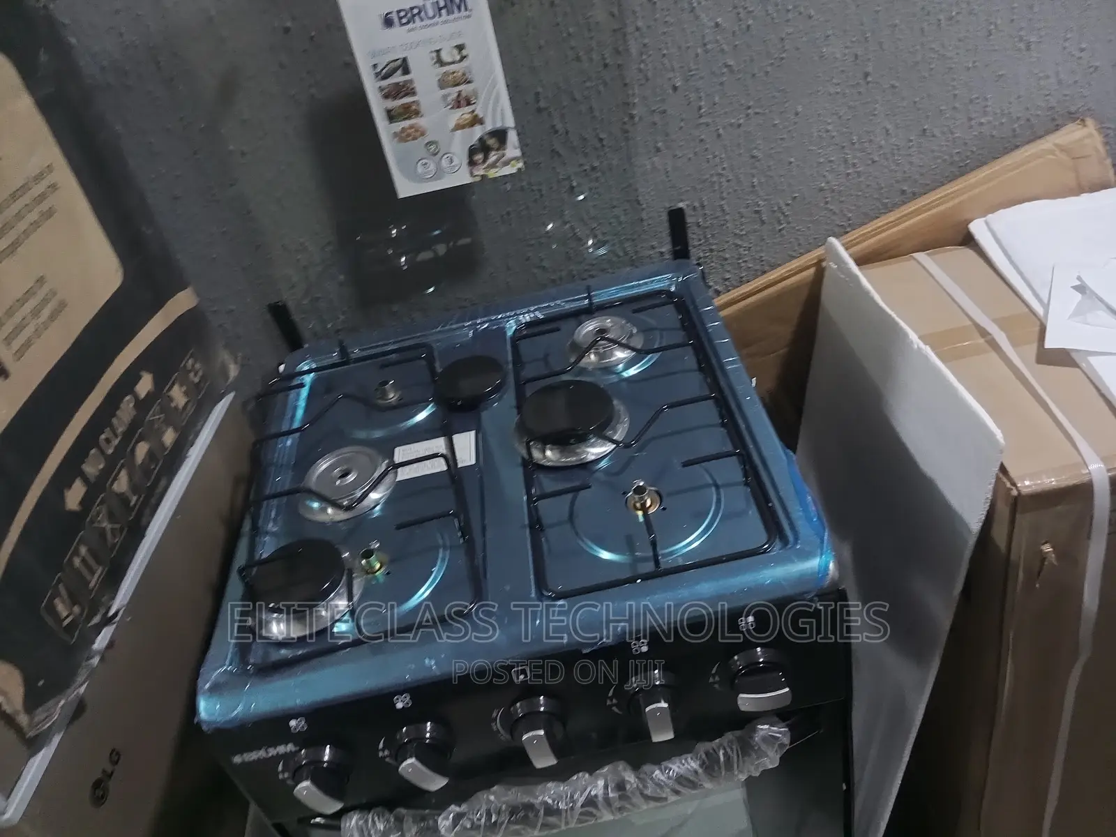 Easy Clean 4 Burner Bruhm Gas Cooker BGC-55401b Multi Cooker
