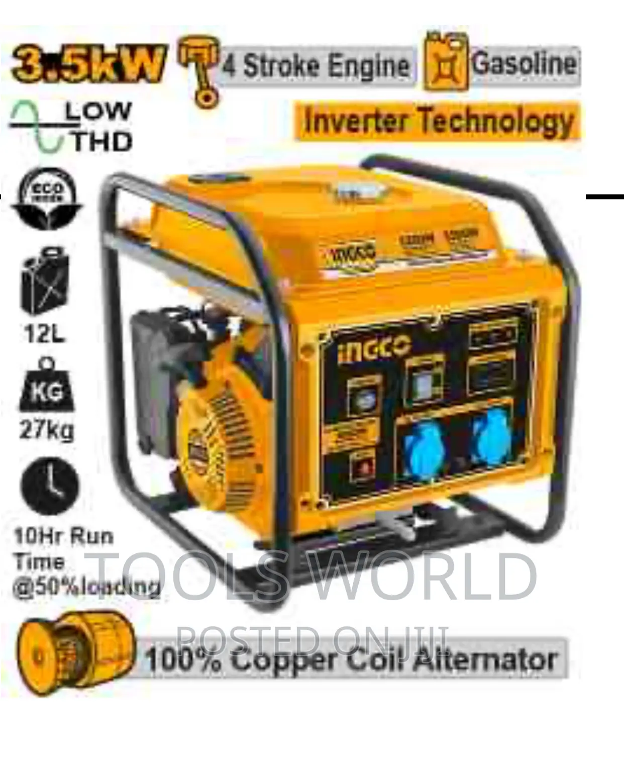 Ingco 3500W Inverter Gasoline Generator