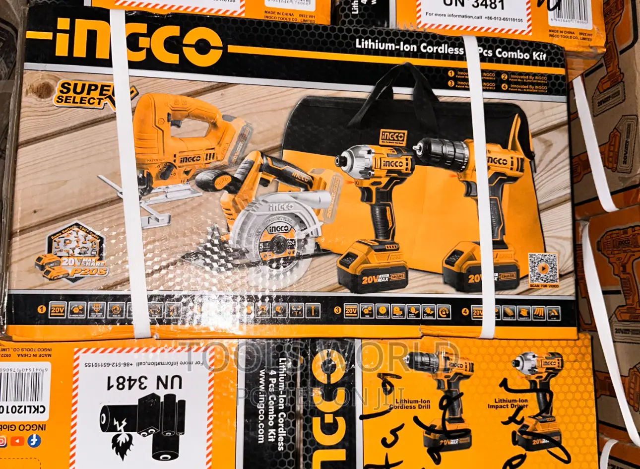 Ingco Lithium-Ion Cordless 4 PCS Combo KIT