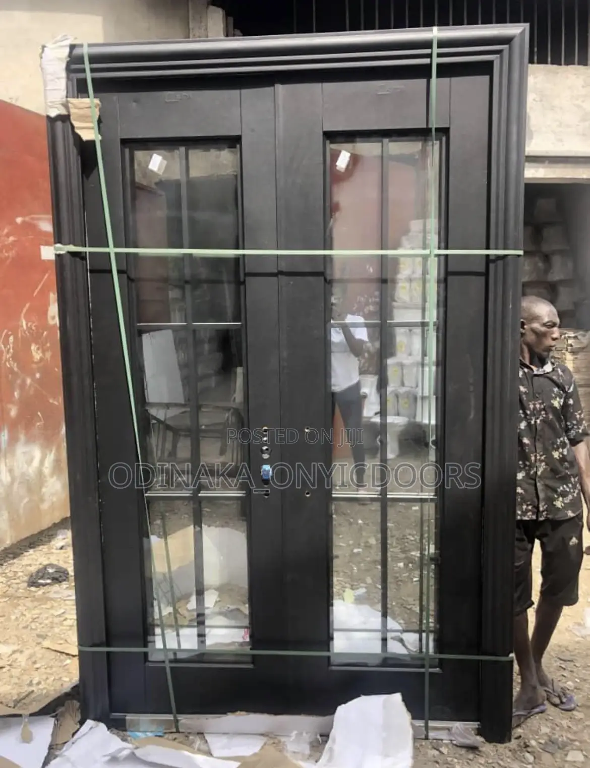 8ft By 5ft French Glass Door Black(6 Panel Design)