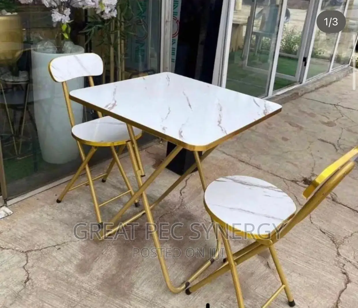 White Table and Chair (1 Table and 2 Chairs)