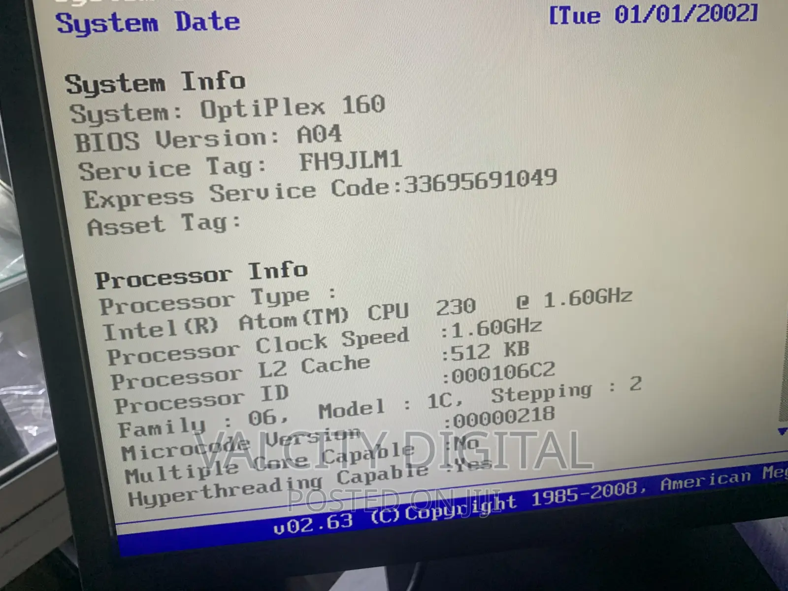 Desktop Computer Dell 4GB Intel Atom HDD 250GB