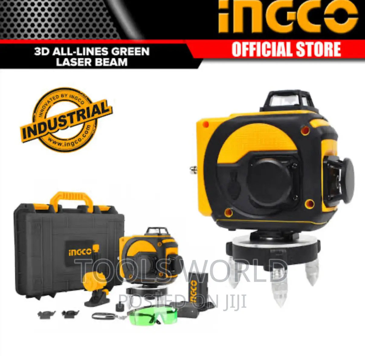 3D Self Leveling Green Line Laser With Tripod