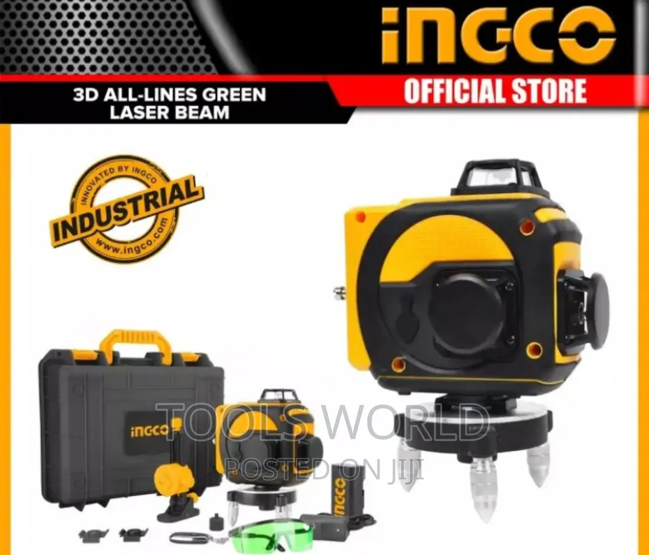 3D Self Leveling Green Line Laser With Tripod