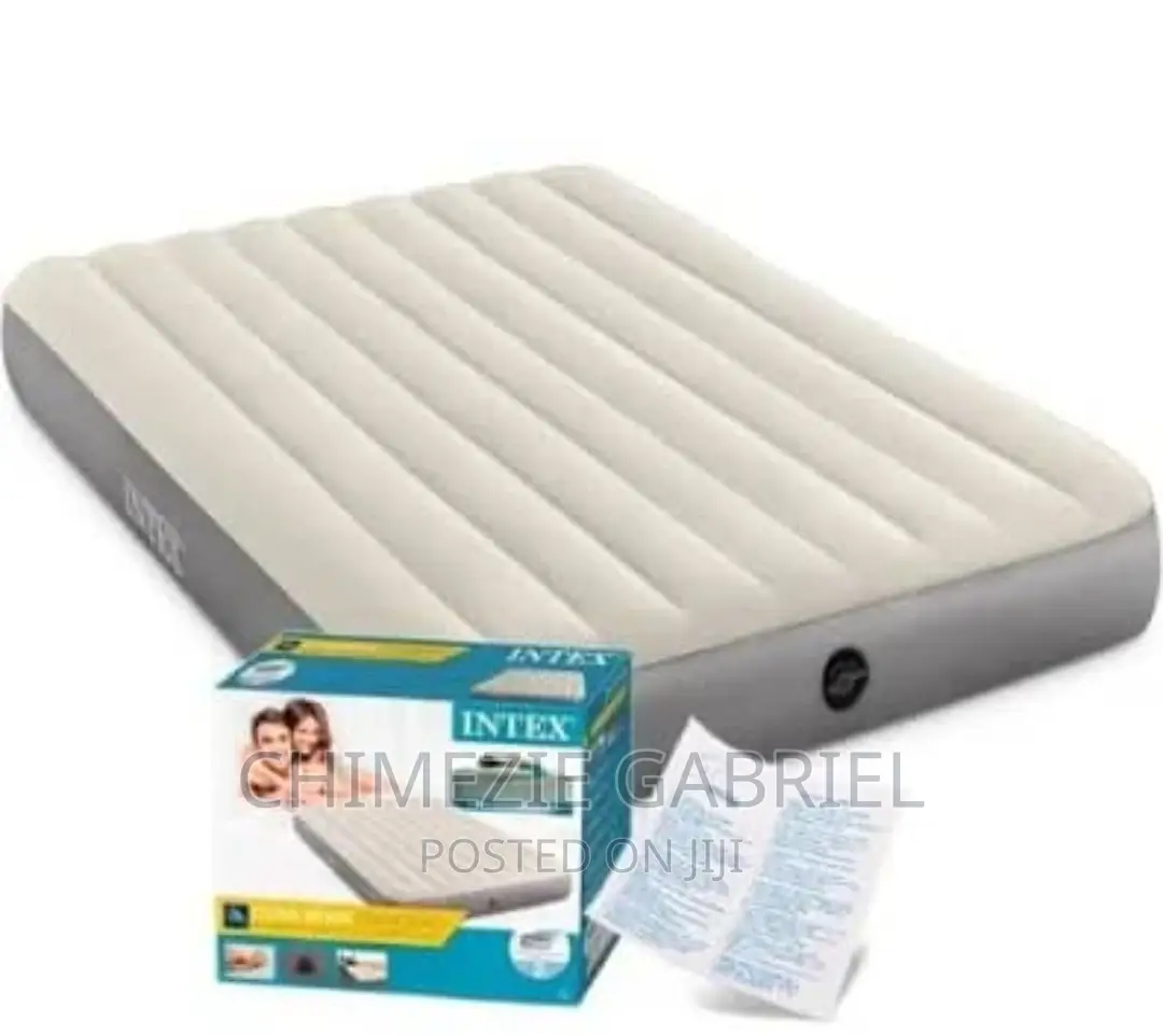 Intex Air Mattress With Pump Cream Color 54'' X 75'' X 10''