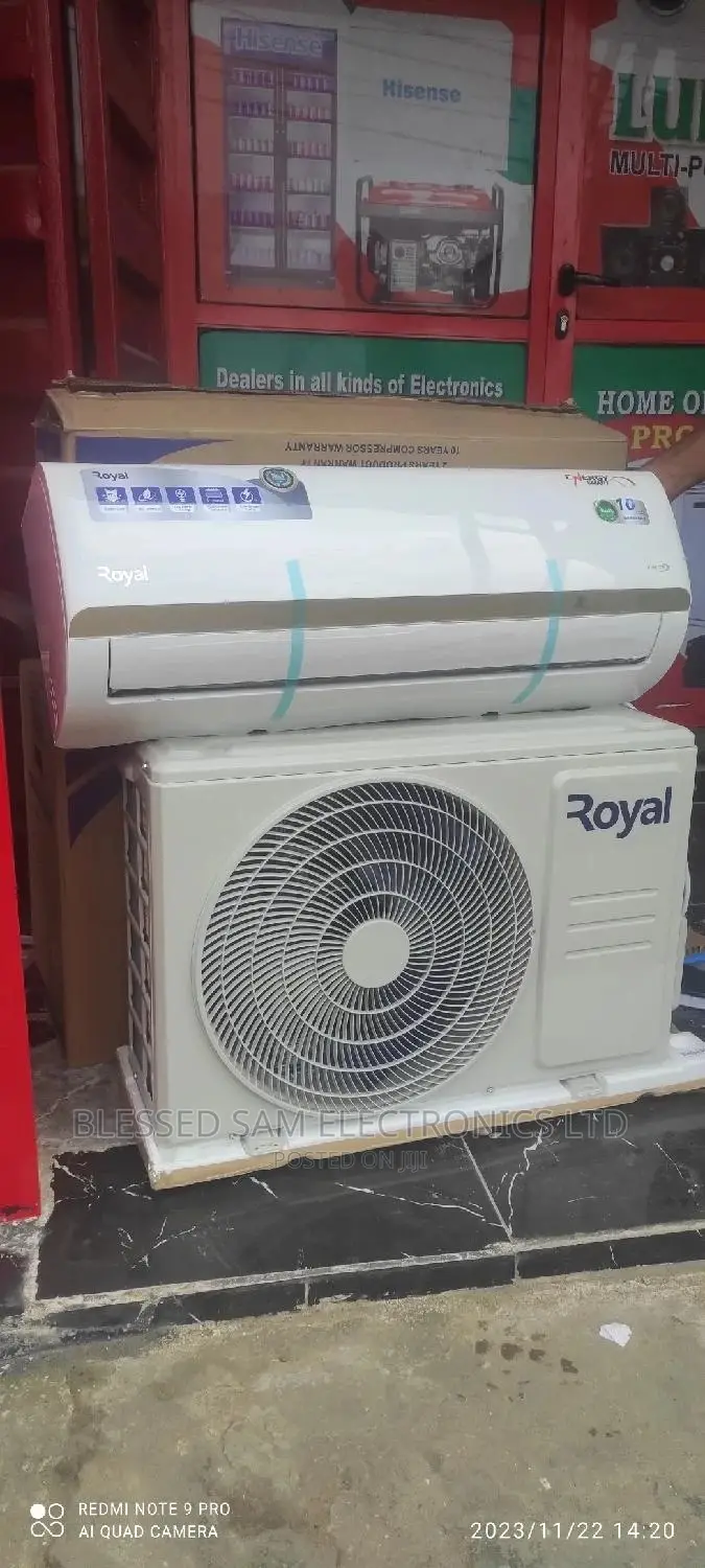2024 >Royal Inverter 1.5hp AC Full Copper Fast Cooling 2yrs