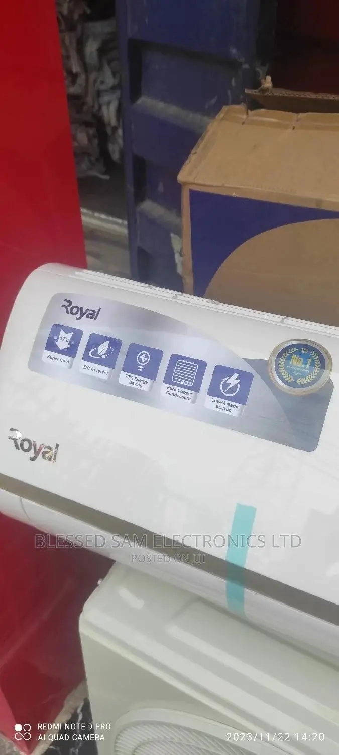 2024 >Royal Inverter 1.5hp AC Full Copper Fast Cooling 2yrs