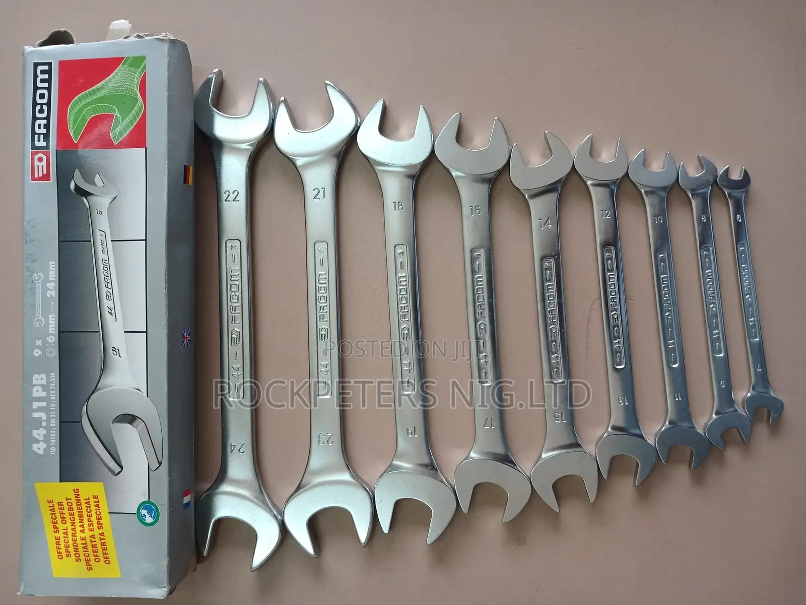 Facom 44.J1pb - Double Open-end Spanner Set(6-22mm)