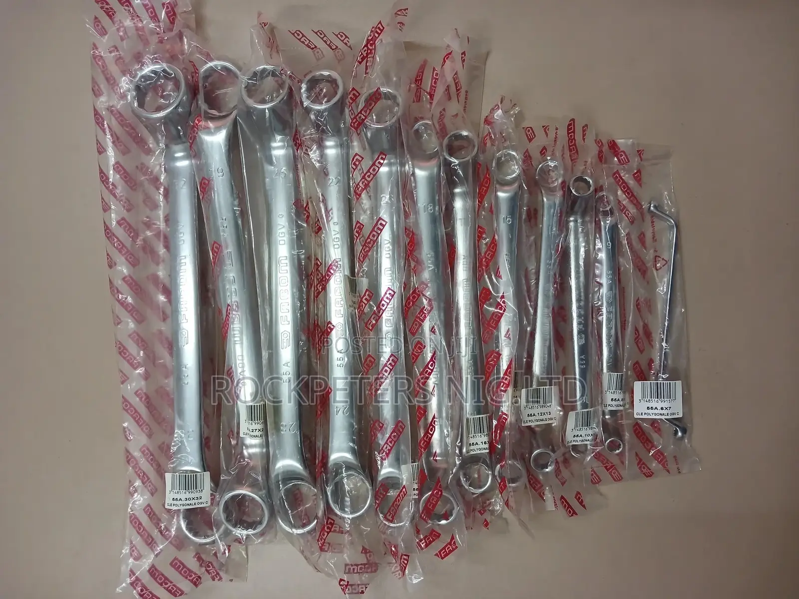 Facom 55a.Je12 12pc Double Ended Ring Spanner Set. 6 – 32mm