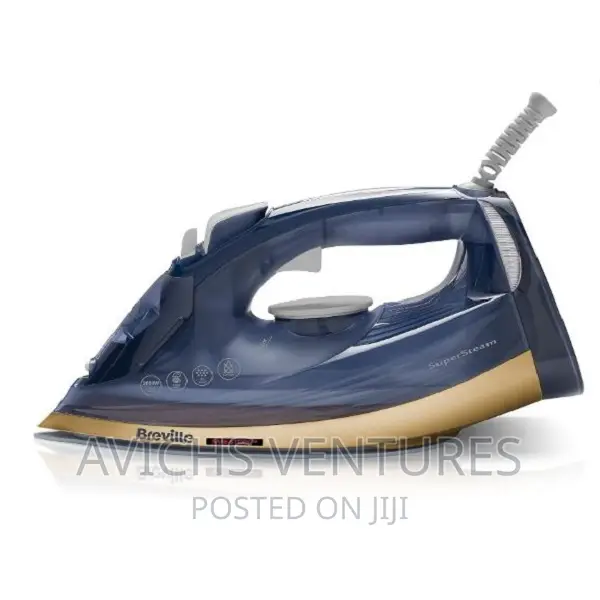 Steam Iron 2600W, Navy and Polished Brass