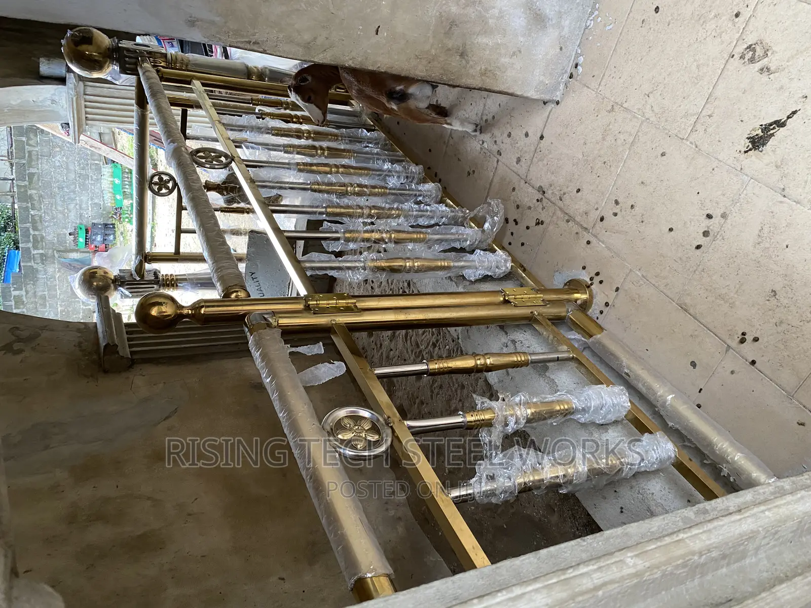 Gold Mixed Stainless Handrail Both Crstal