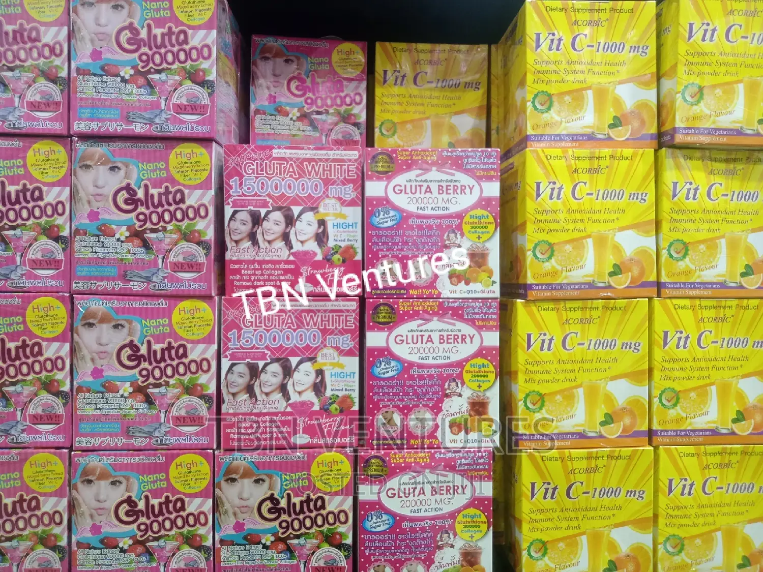 Gluta Berry, Gluta White, Nano Gluta, Vit C -1000mg
