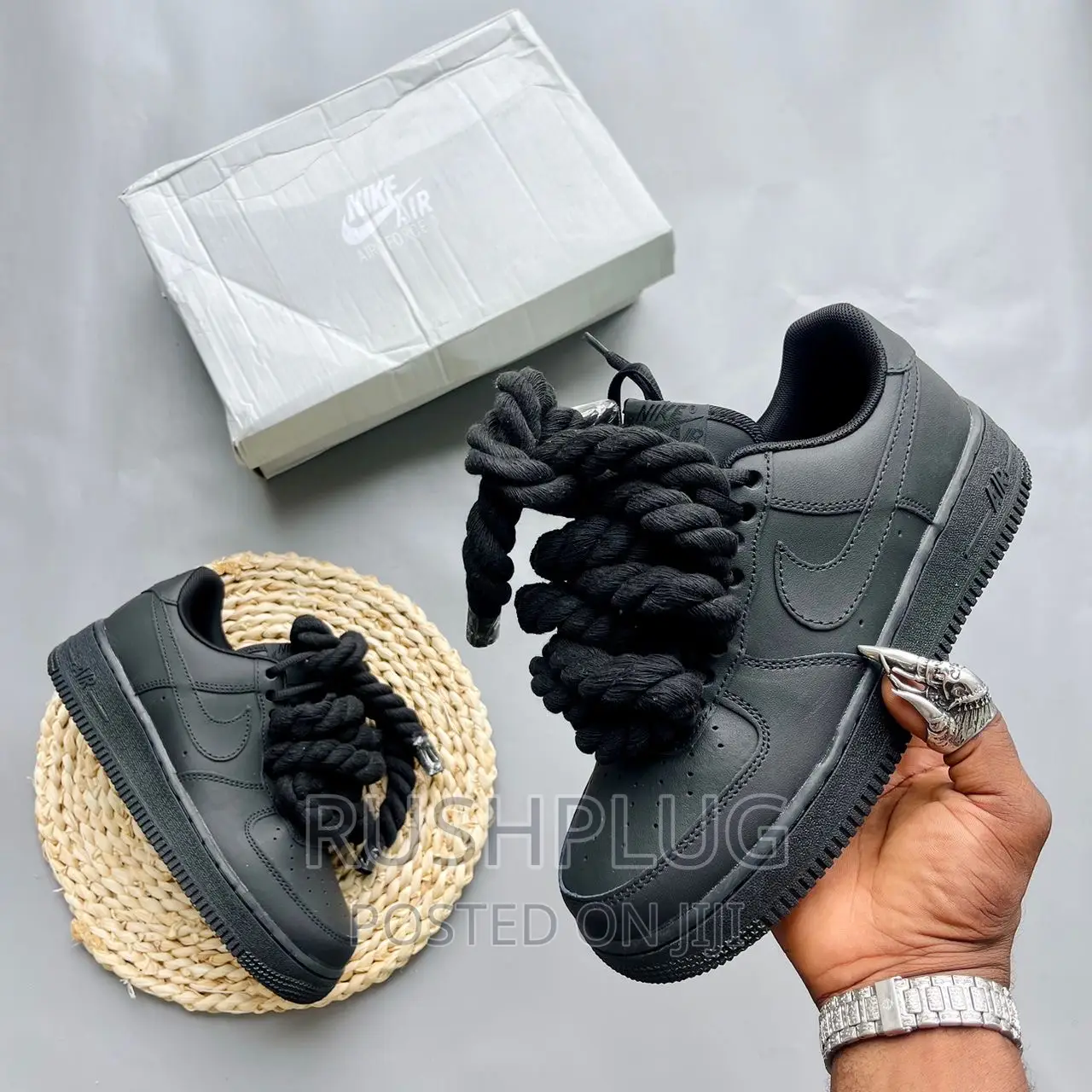 Quality Nike Airforce Big Sole “Black” Sneakers