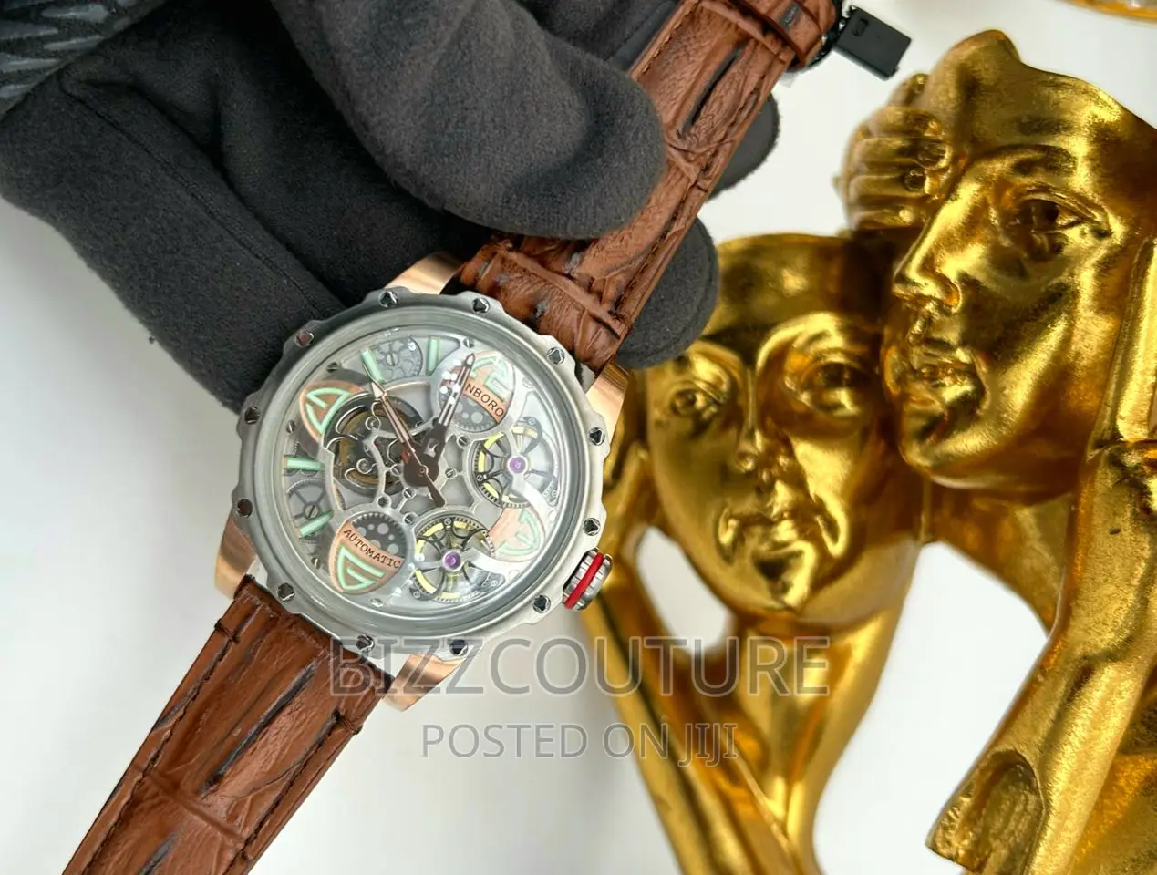 Original HANBORO Leather Strap Watch Available in Store