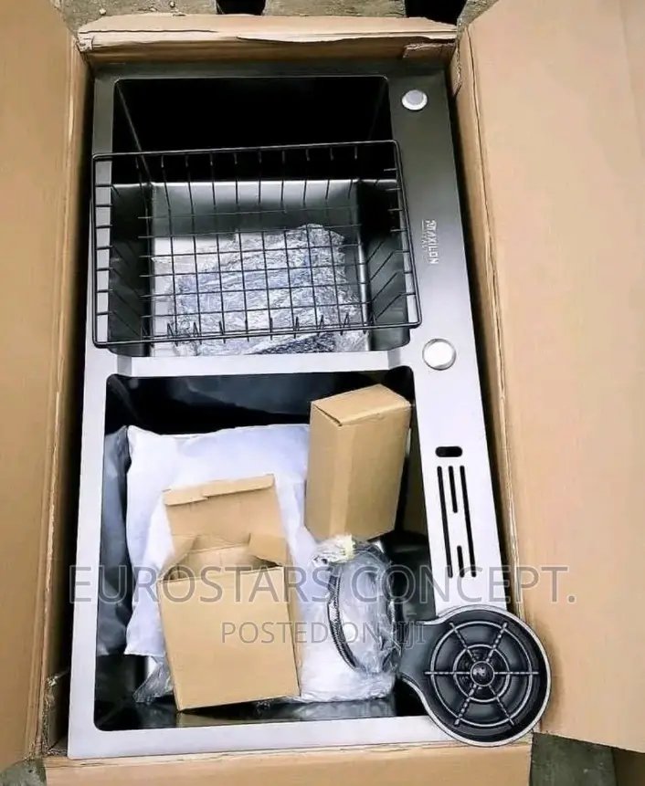 Double Bowl Kitchen Sink With Cup Washer