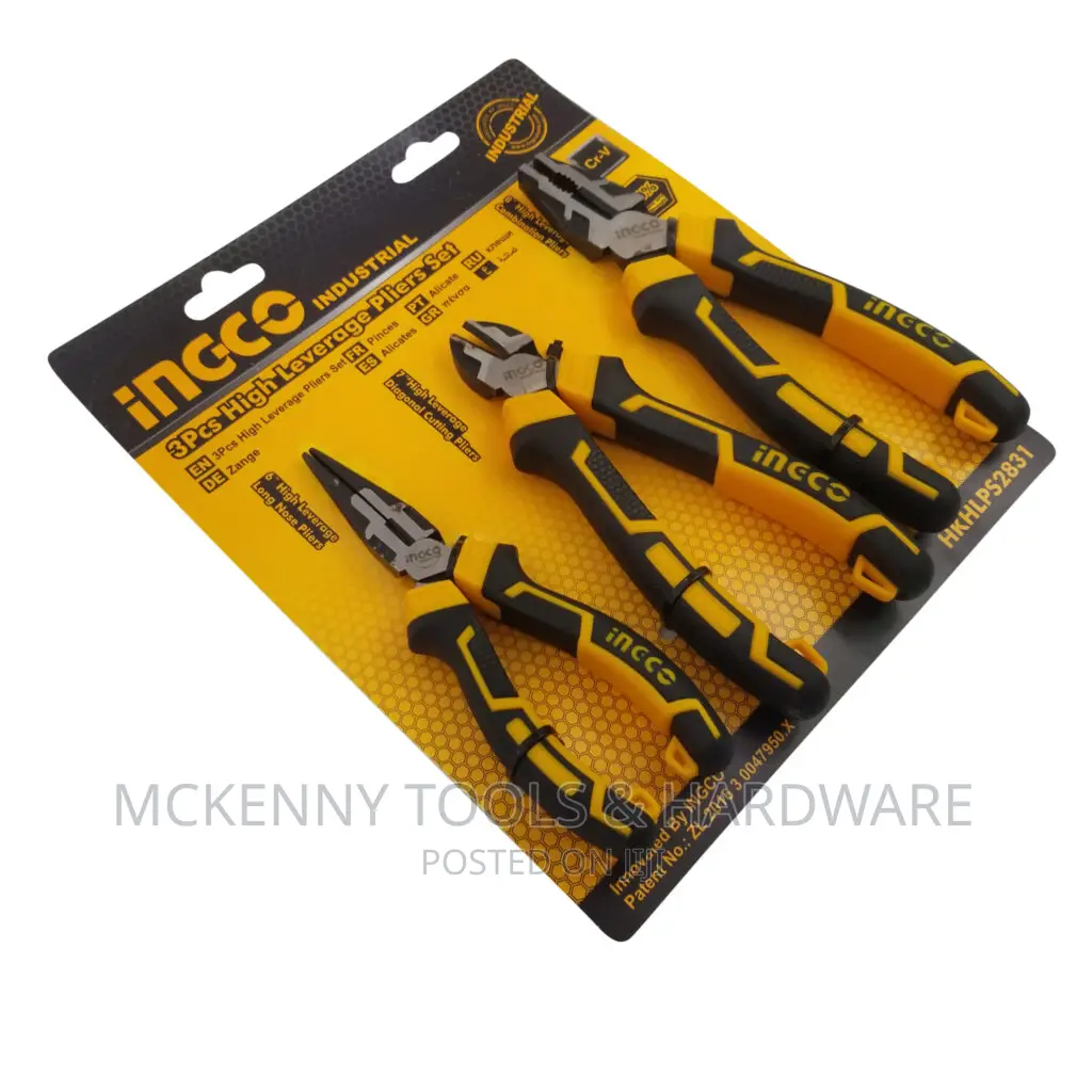 Ingco 3 Piece High Leverage Pliers Set