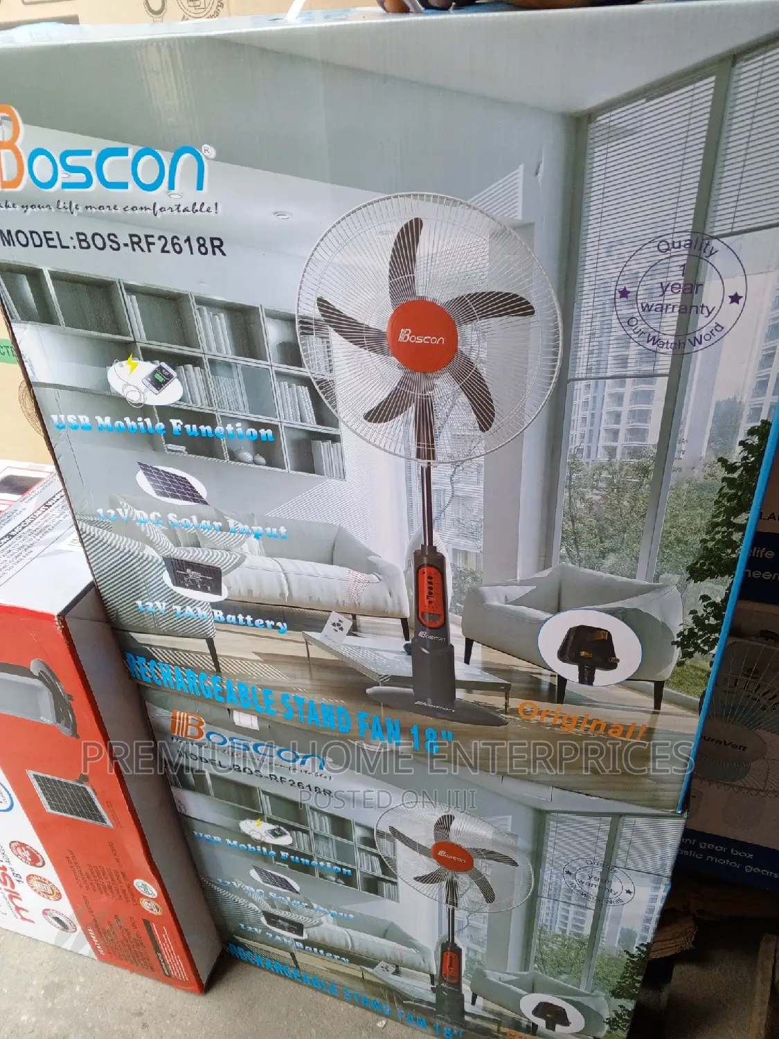 Boscon Rechargeable Stand Fan 18 Inches