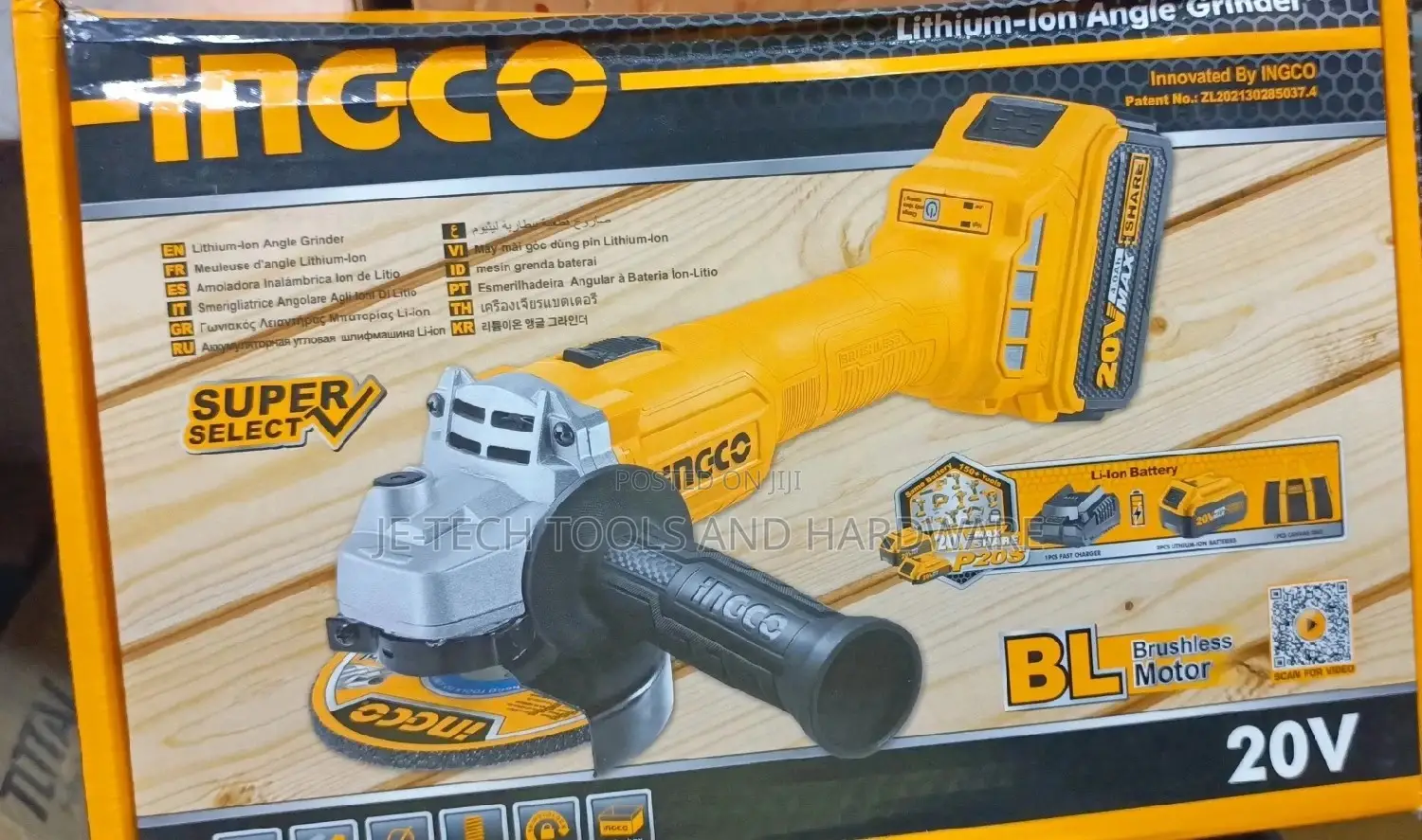 INGCO 20V Brushless Cordless Angle Grinder