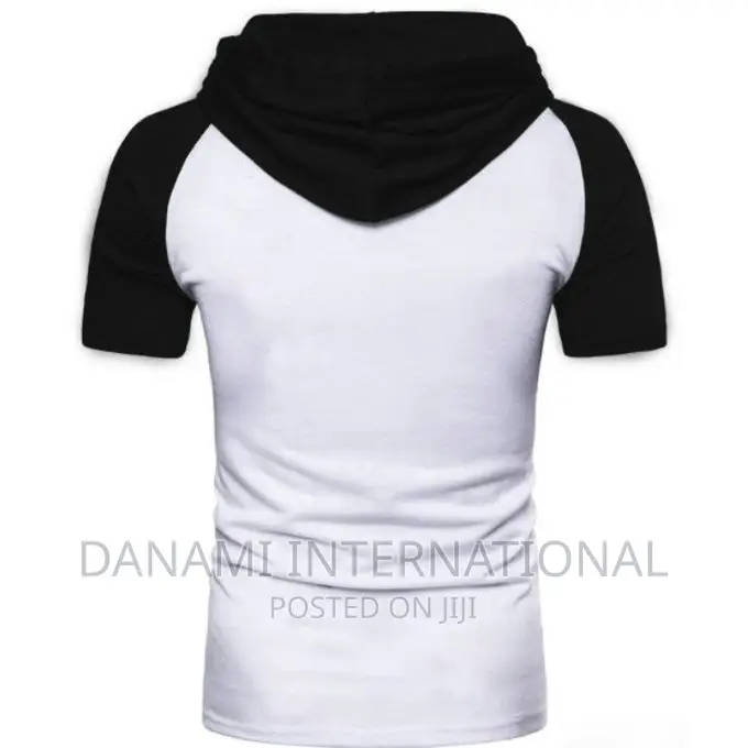 Danami Short Sleeve Button Hooded T Shirt