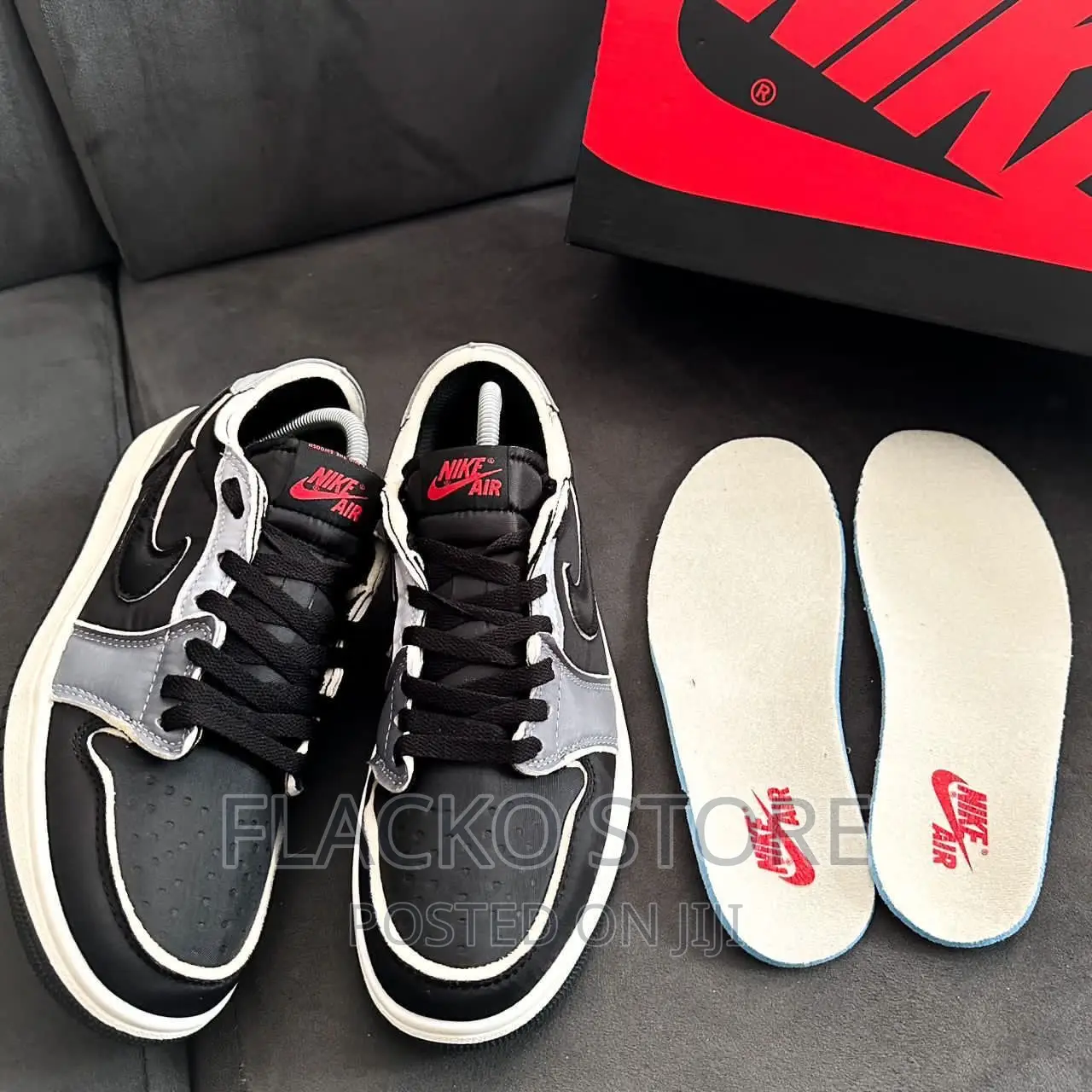 Original Nike Air Jordan 1 Low Retro Ex Smoke Grey Sneakers