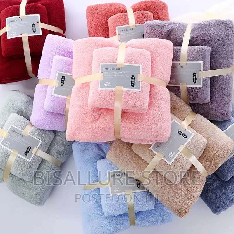 2 in 1 Plain Bath and Face Towel