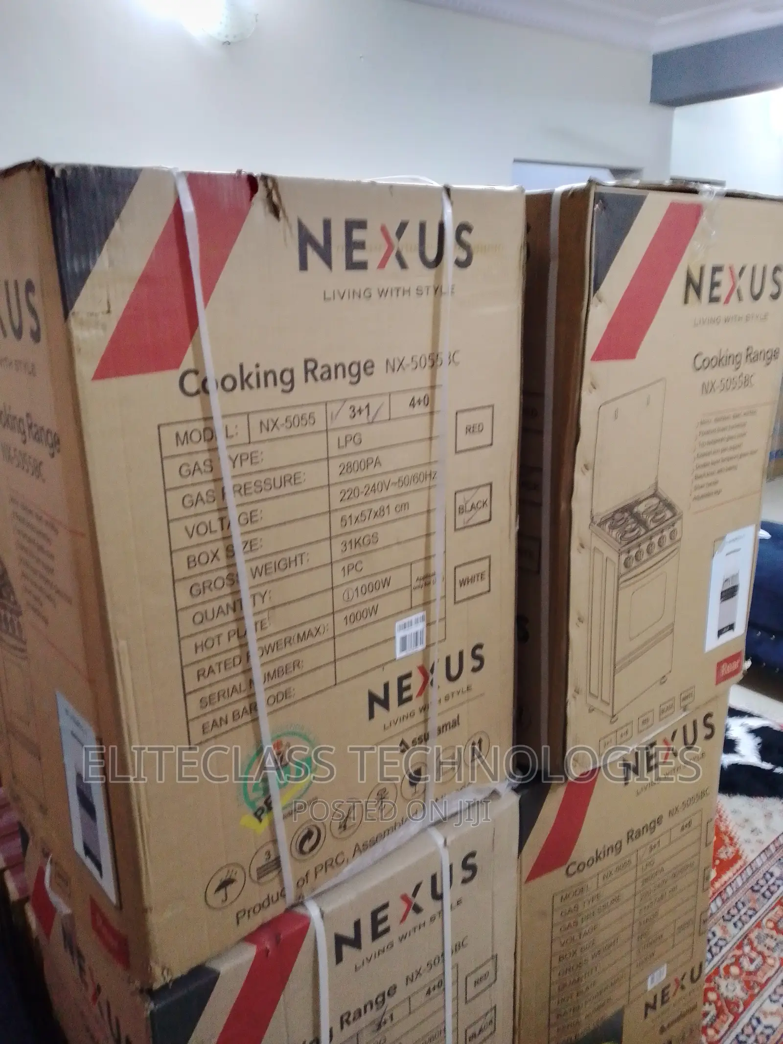 Durable Nexus Gas Cooker 3+1 Nx-5055bc-Mirror Stainless Top