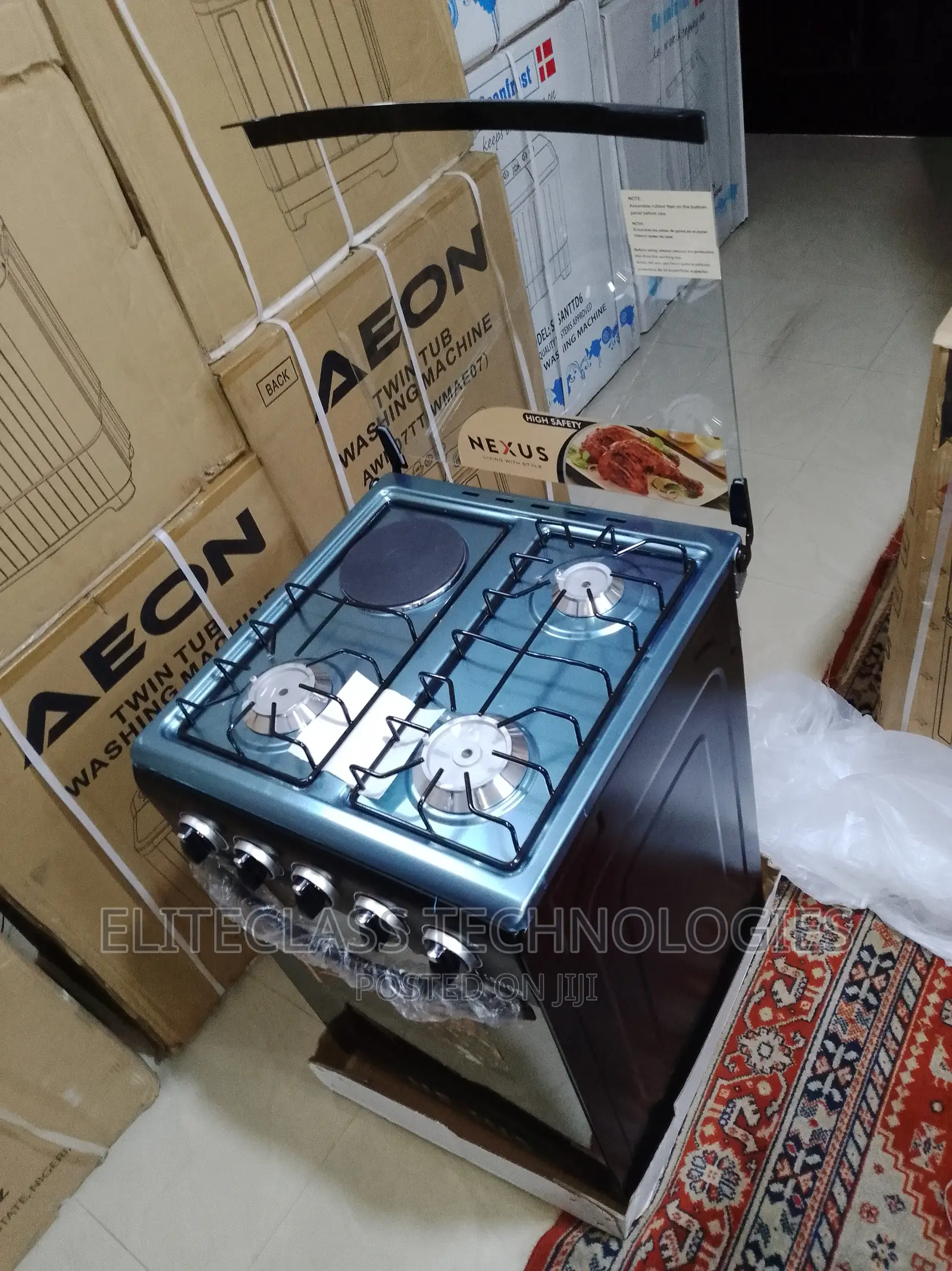 Durable Nexus Gas Cooker 3+1 Nx-5055bc-Mirror Stainless Top