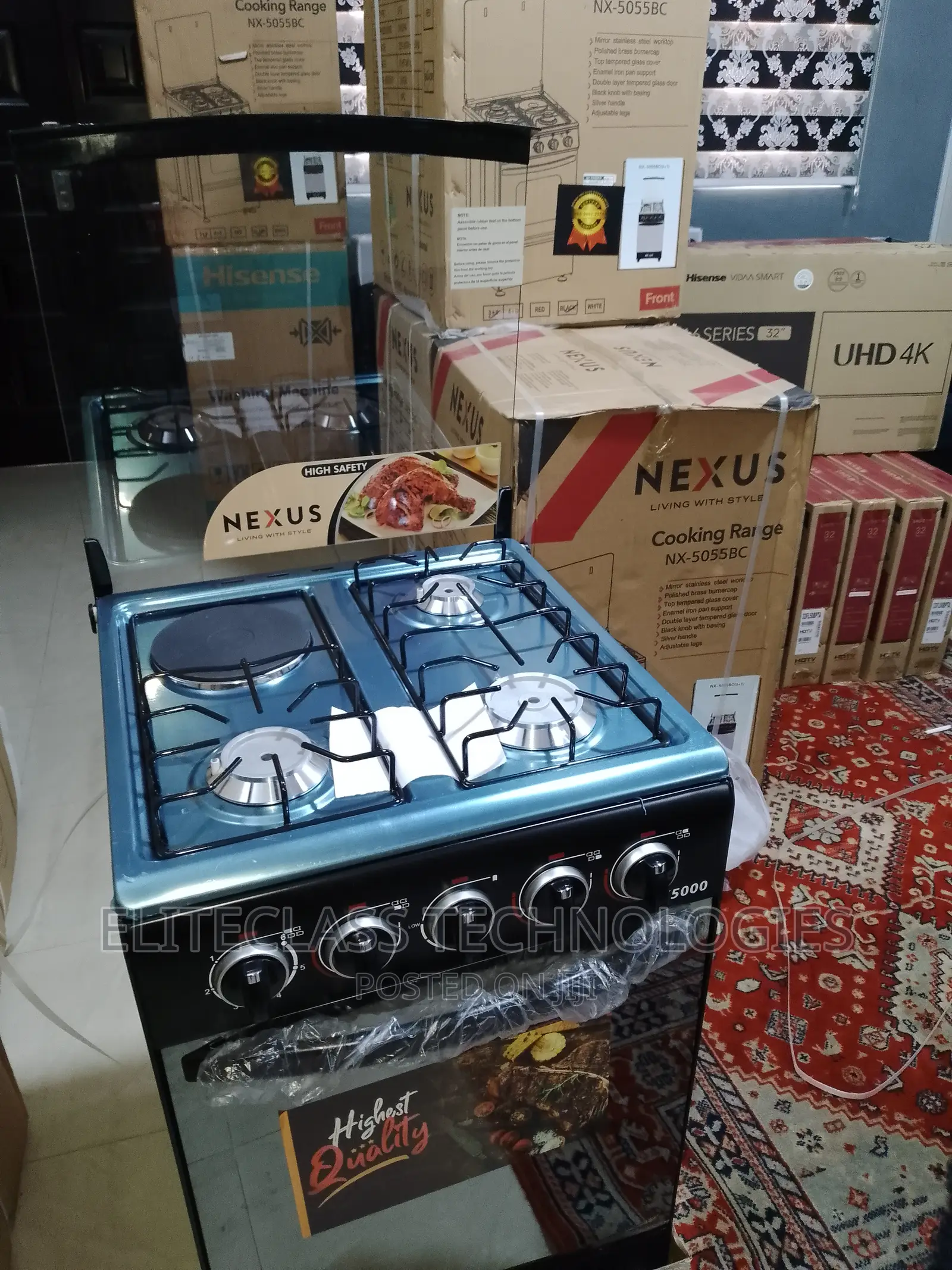 Mirror Stainlesss Top Nexus Gas Cooker 3+1 Nx-5055bc