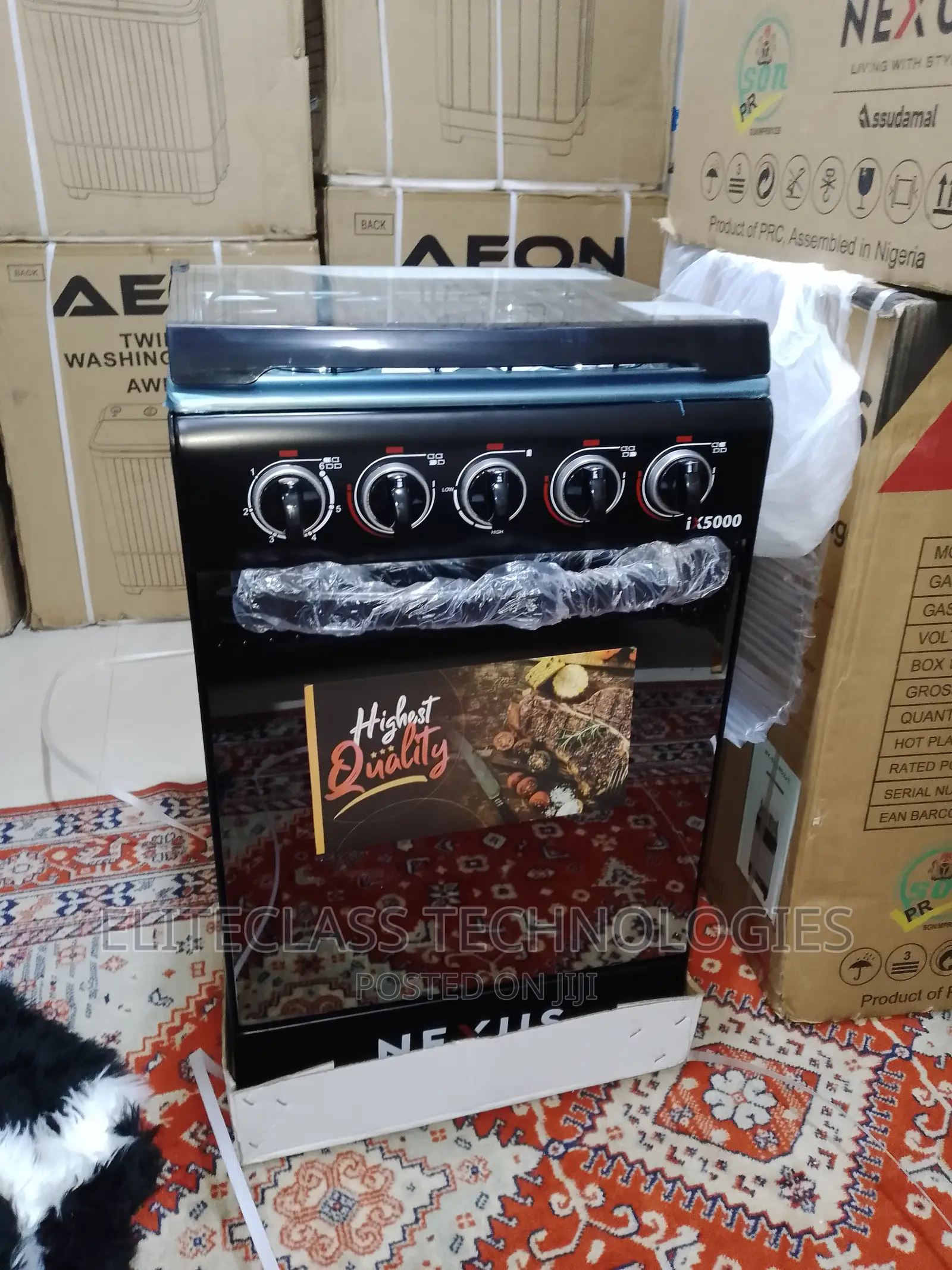 Nexus-Top Tempered Glass Door Gas Cooker 3+1 Nx-5055bc
