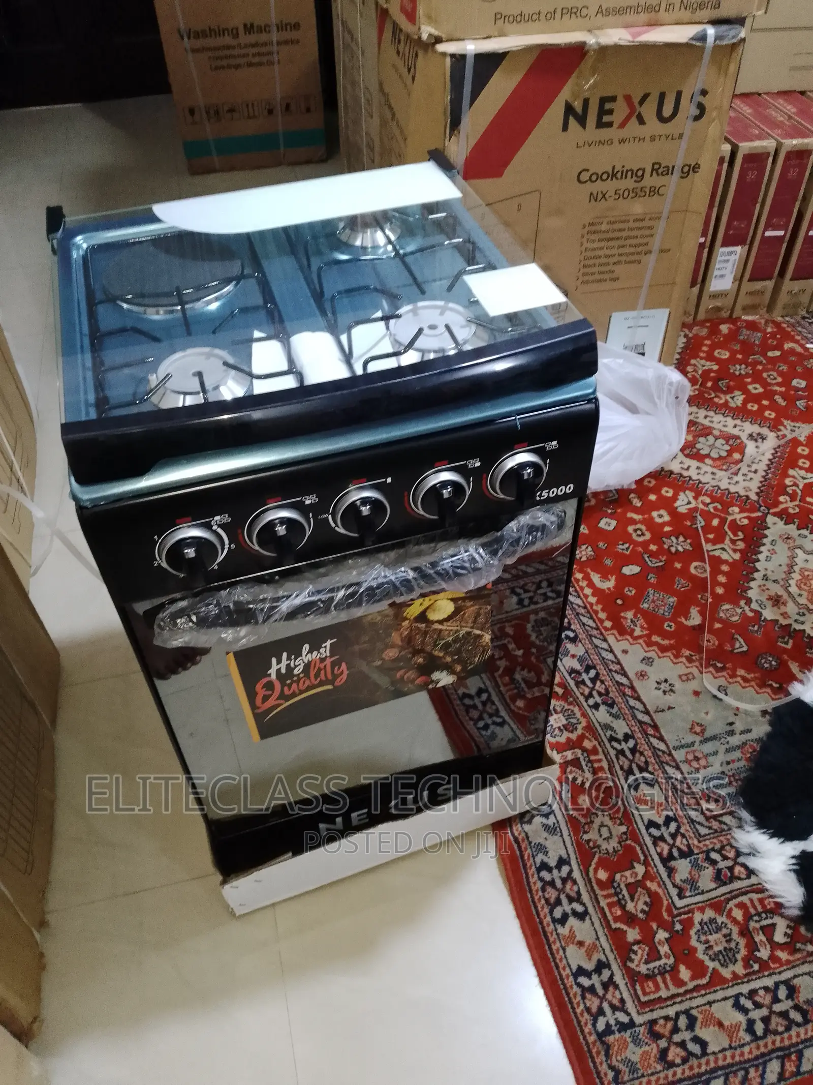 Nexus-Top Tempered Glass Door Gas Cooker 3+1 Nx-5055bc