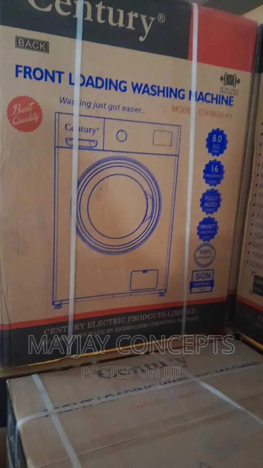 Century 8kg Automatic Washing Machine-Cw8524-A1 Grey White