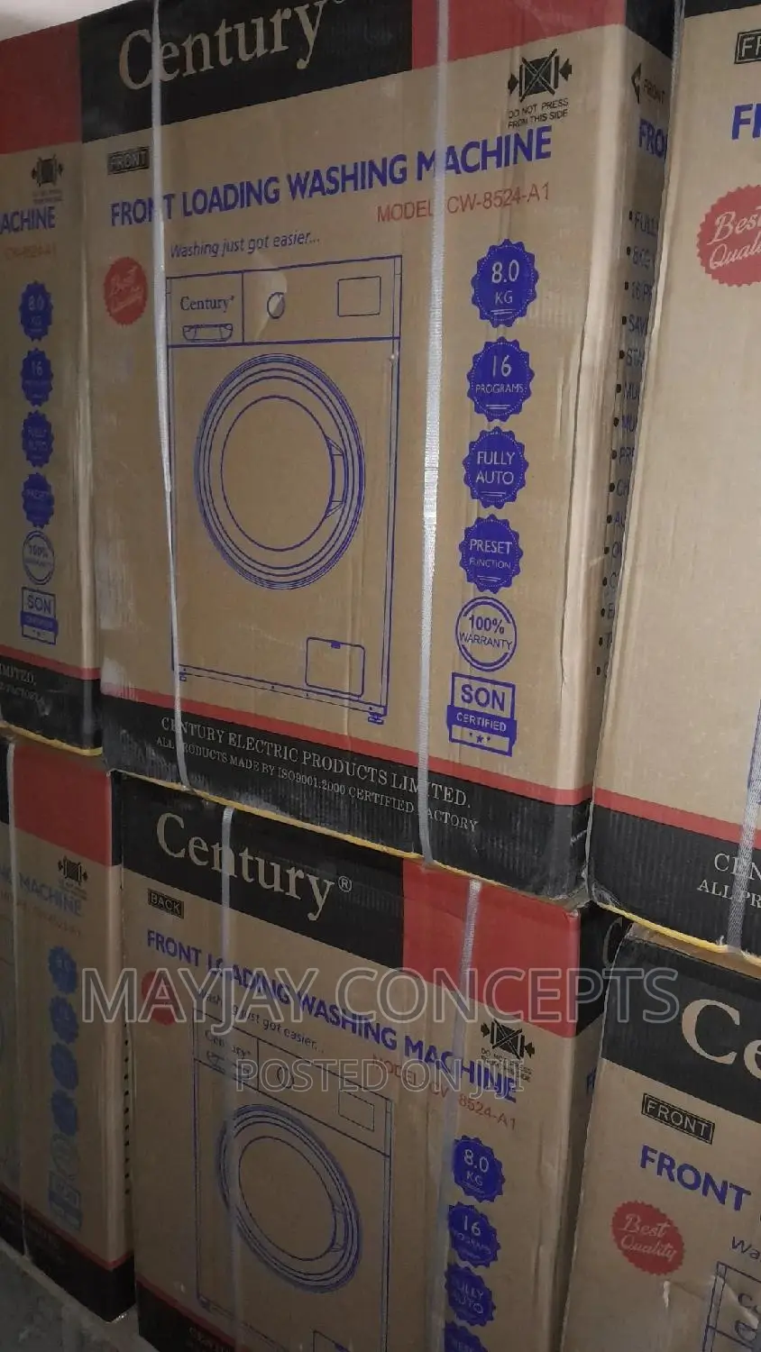 Century 8kg Automatic Washing Machine-Cw8524-A1 Grey White