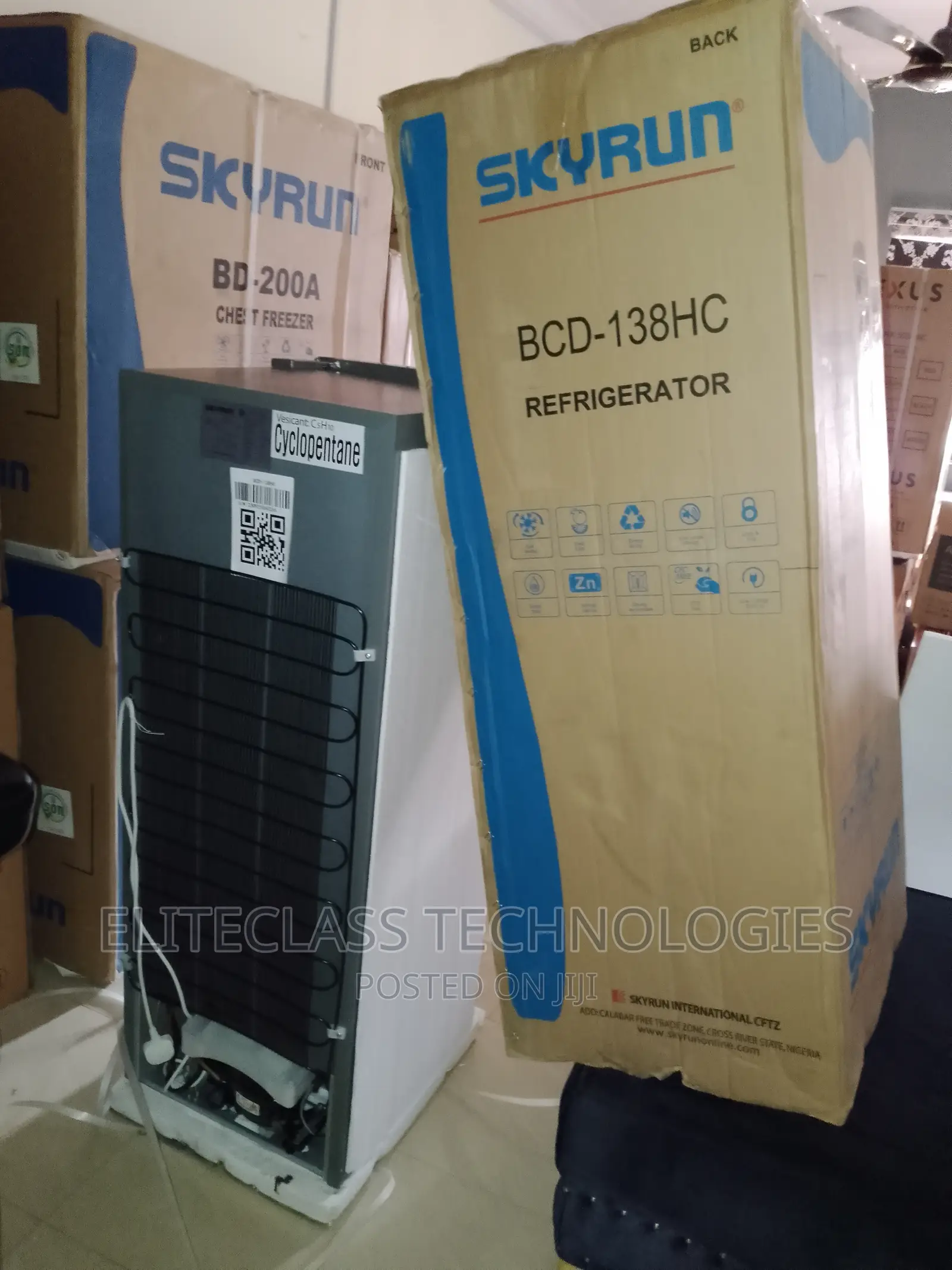 New Durable Double Door Skyrun BCD-138HC Refrigerator 138l