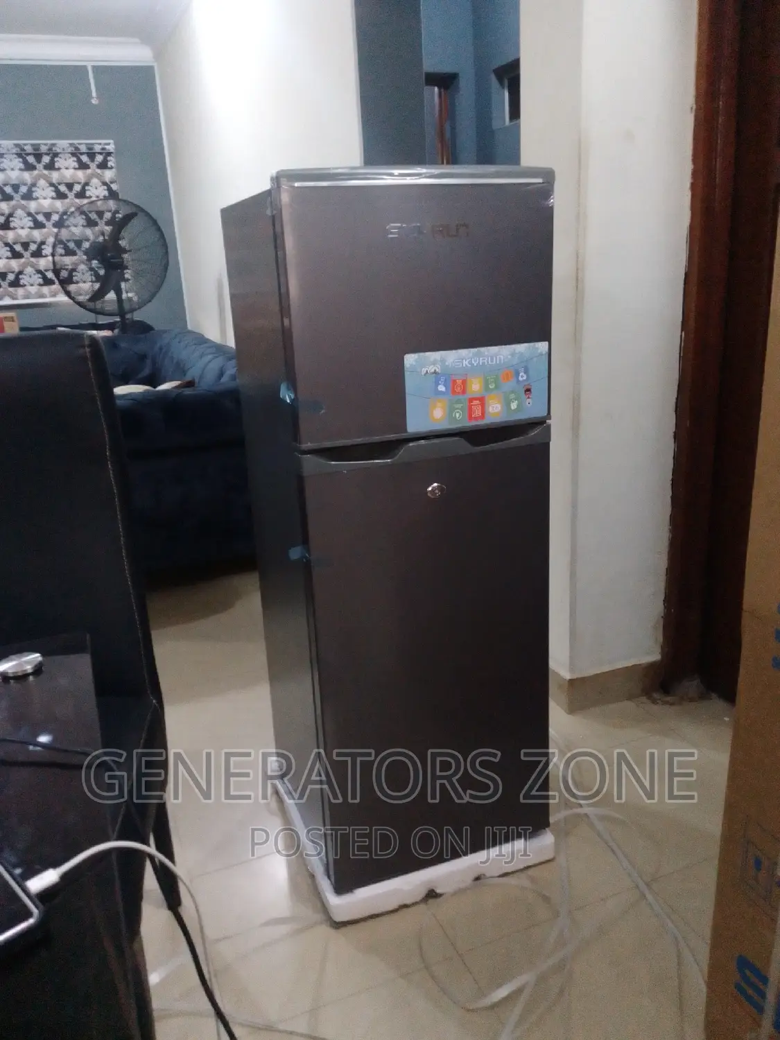 Brand Spanking Top Freezer Double Door Skyrun Silver Fridge