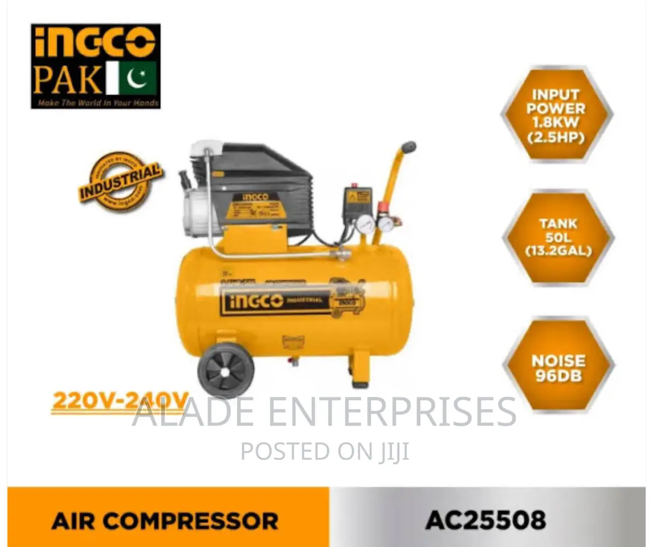 Ingco Air Compressor 2.5hp 50l - Ac255011