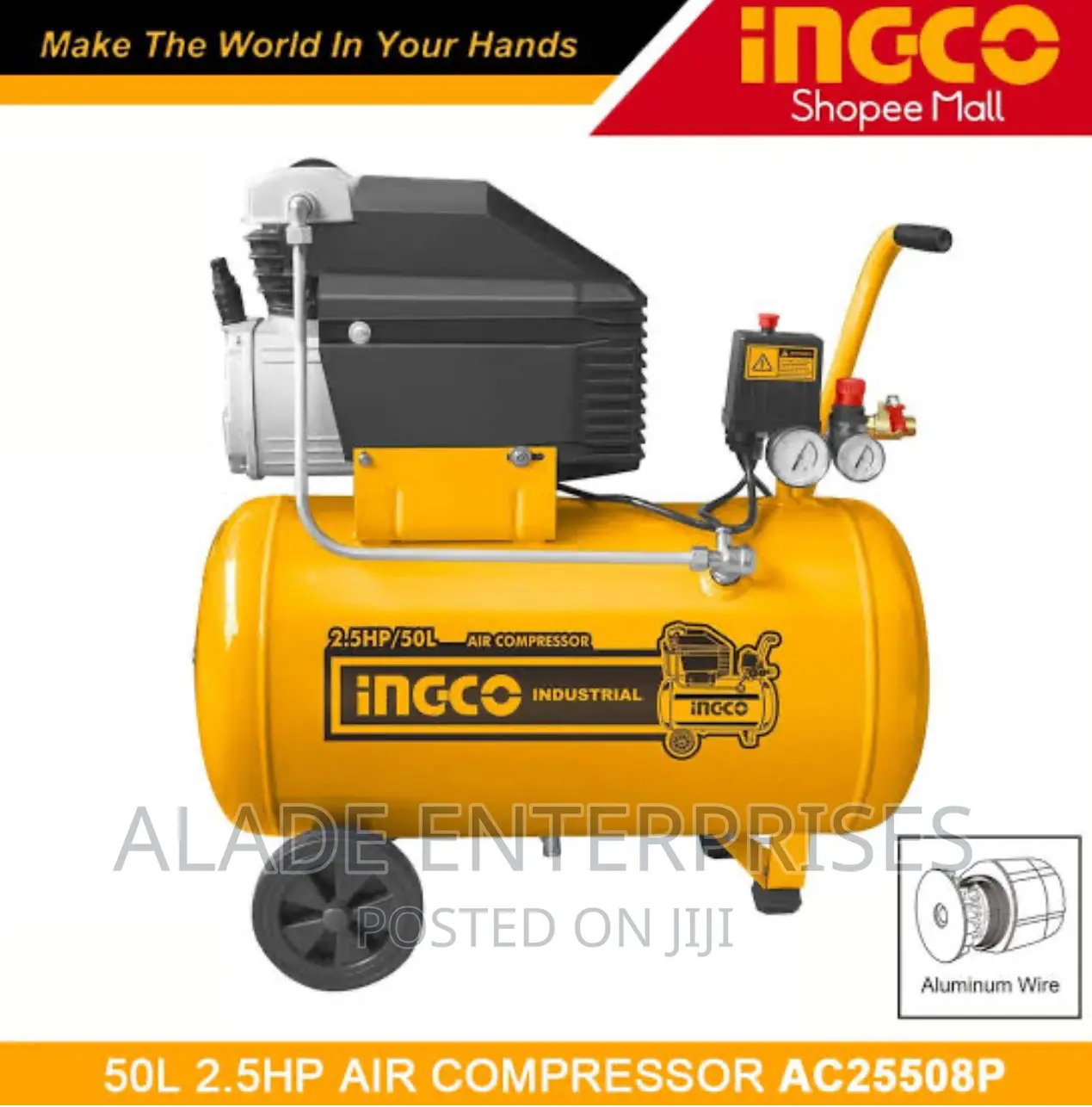 Ingco Air Compressor 2.5hp 50l - Ac255011