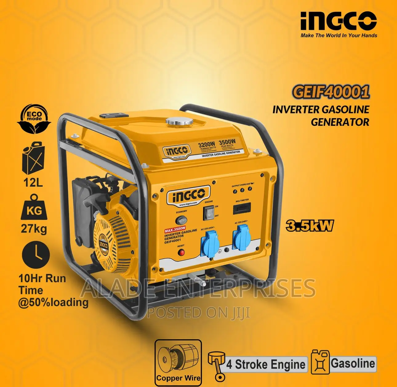 INGCO Inverts Gasoline Generator 3.5kva 3500w