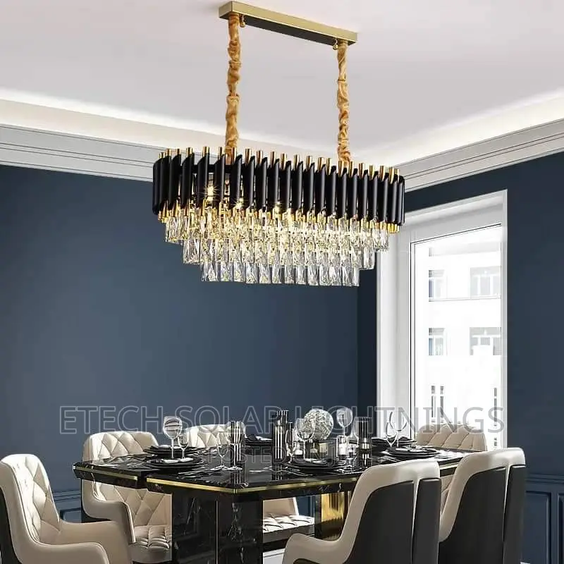 New Luxury Black And Gold Dining Room Christal Chandelier