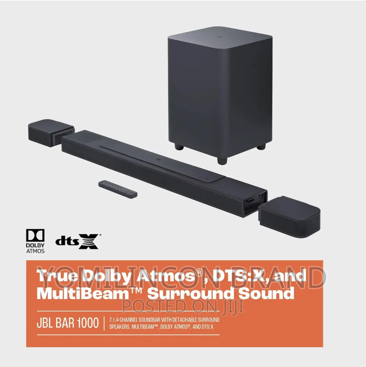 JBL Bar 1000 Mk2 7.1.4-Channel Soundbar - Black.