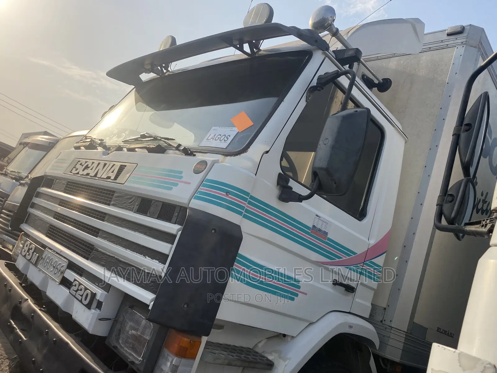 Scania 93m White Container Body, Long Frame.