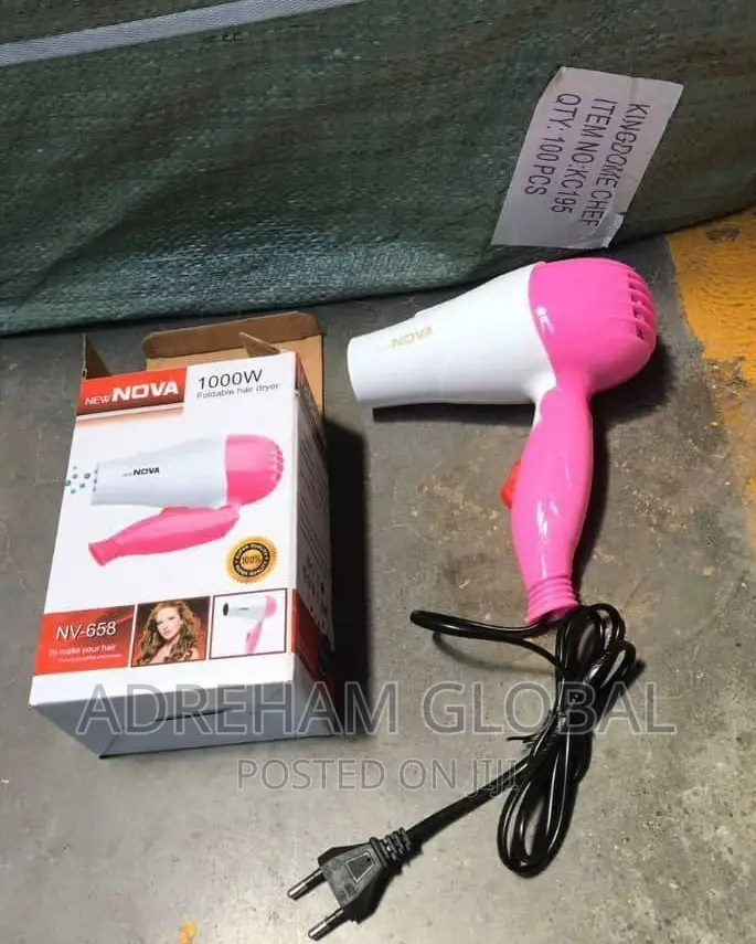 Nova Mini Foldable Hair Dryer, 1000w.