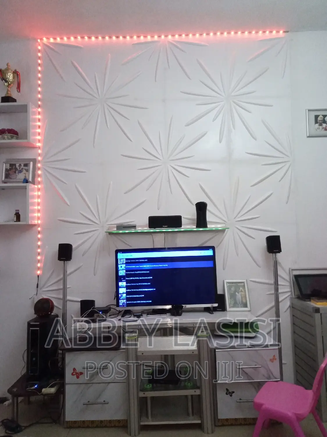 Fluted TV Console, 3d Wallpaper Sales and Installation