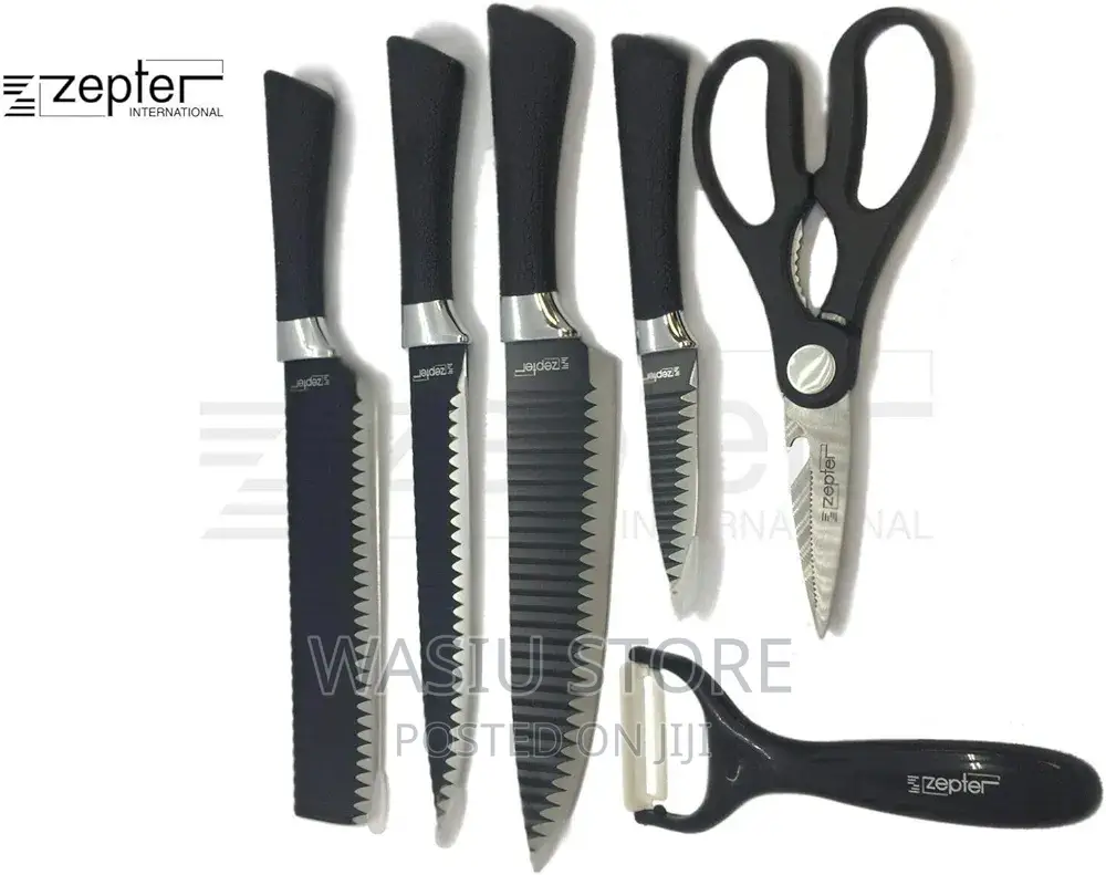 Quality Knives Set Embossed Blade - 6pcs