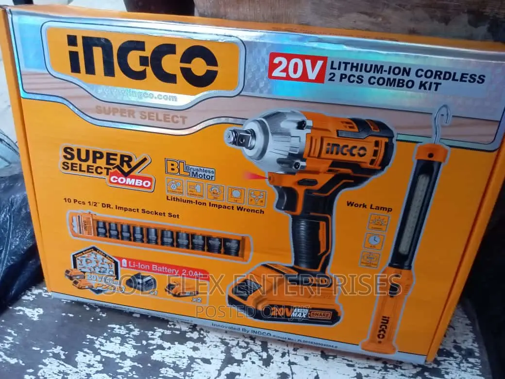 1//2" Ingco Impact Wrench With Set of Socket and Lamp