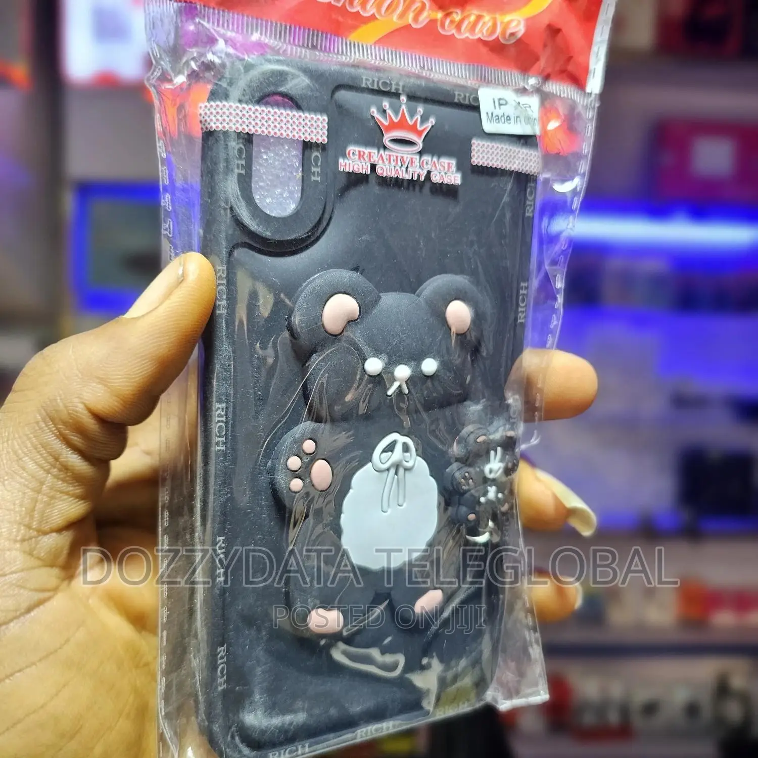 iPhone Xr Beautiful Women Cases Teddy Bear (Black Colour)